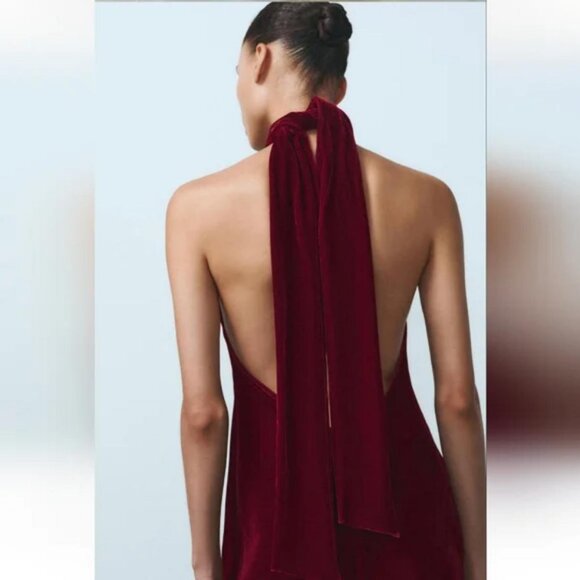 ZARA LONG HALTER DRESS - Picture 6 of 10